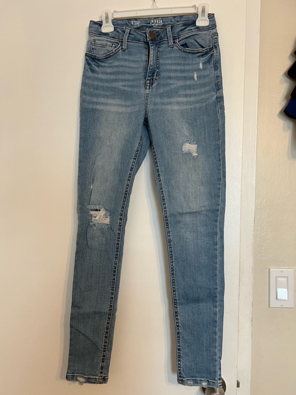 a.n.a Light Blue Distressed Skinny Jeans